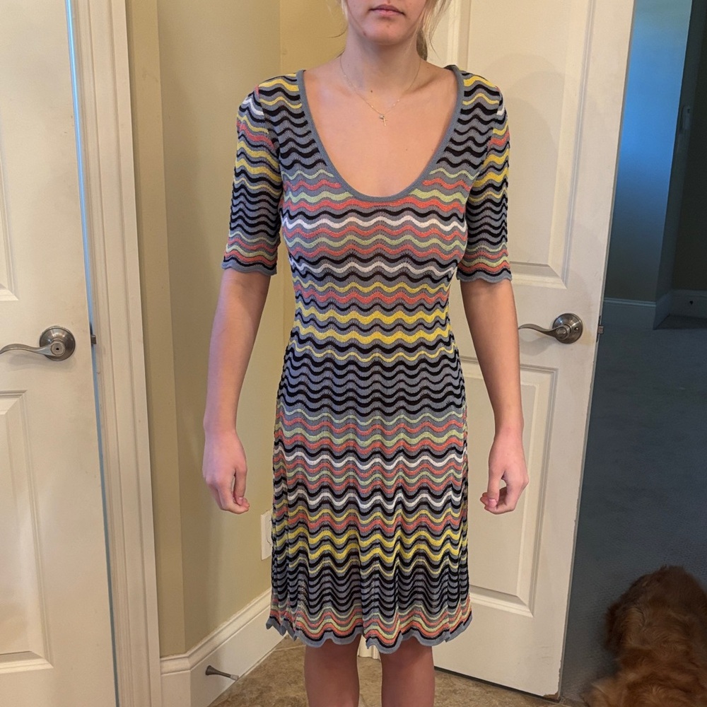 Missoni Zigzag Knit Dress in Multicolor